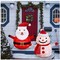 Lighted Christmas Outdoor Decorations 3 Pieces Collapsible Fluffy Snowman Penguin Santa Claus with LED Lights Pre Lit Pop up Christmas Holiday Decorations for Indoors, Outdoors, and Gardens